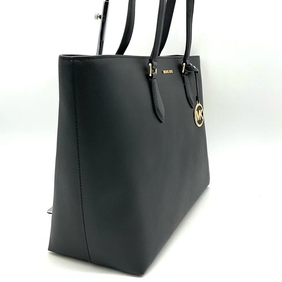 Michael Kors Bag Large Sheila Mf Tote Bag Black/Gold - Picture 4 of 11